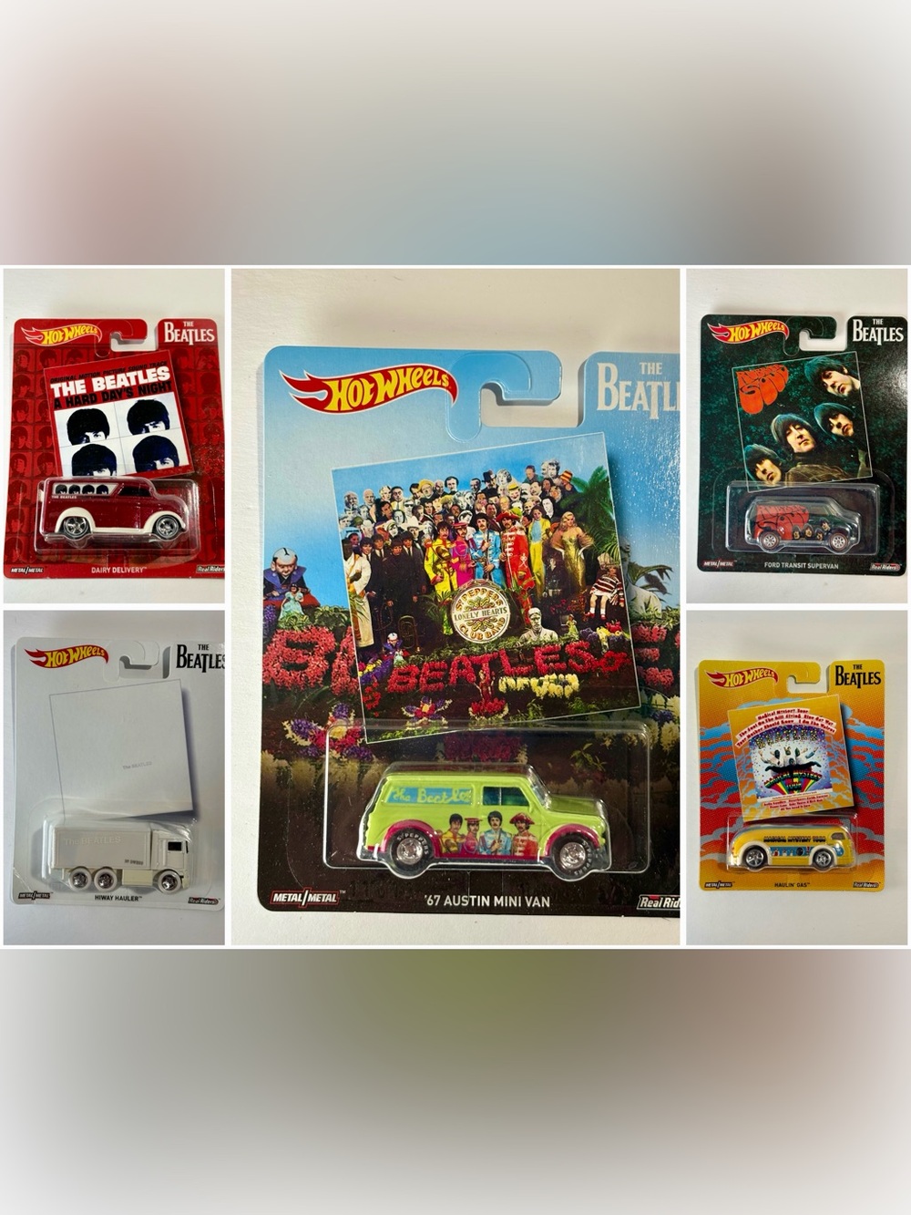 Hot Wheels 2017 Pop Culture The Beatles Album Covers Complete Set of 5 MINT